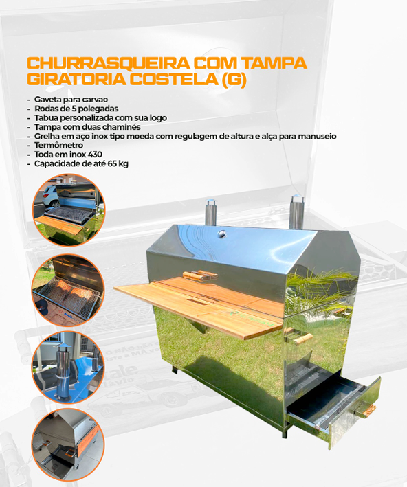 Churrasqueira com tampa grande